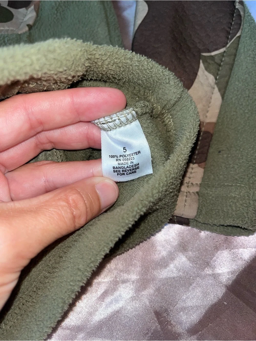 Magellan Outdoors Brown & Olive Camo Fleece Jacket